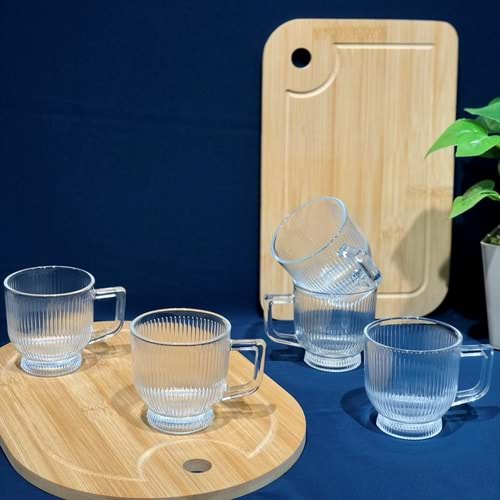 Herencıa Lilyum 6 Lı Kulplu Bardak (8 Paket)