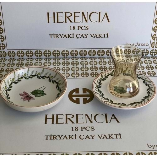 Herencıa 18 Parça Tiryaki Çay Seti (4 Paket)