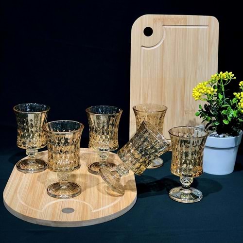 Herencıa Yasemin 6 Lı Ayaklı Kahve Yanı Bardak Lüsterli (6 Paket)