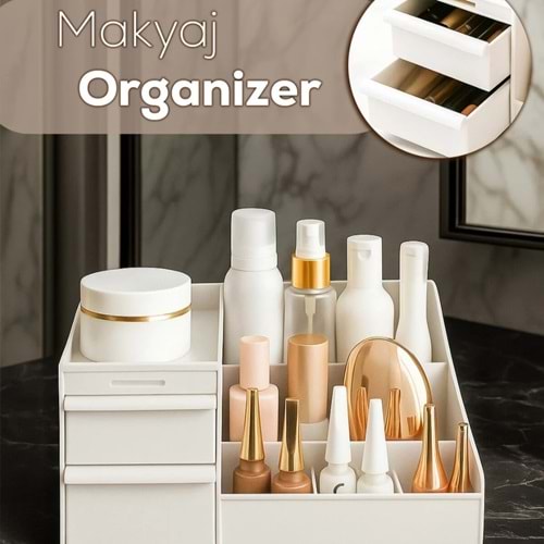 Porsima 5303 Beyaz Makyaj Organizeri