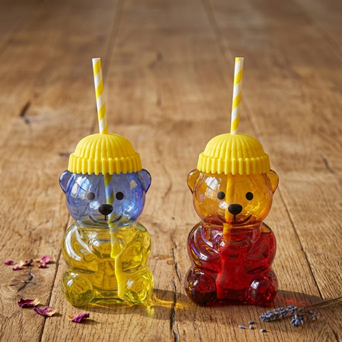 Taraftarlı GoggyAyı Figürlü Pipetli Bardak (24 Paket)
