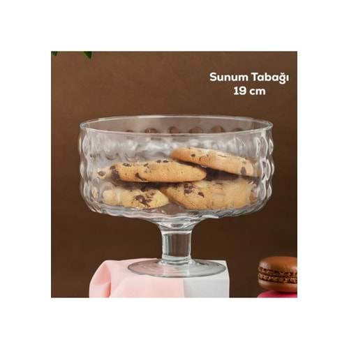 Rayan Cake Plate Bubbles 19 Cm Ayaklı Meyvelik (6 Paket)