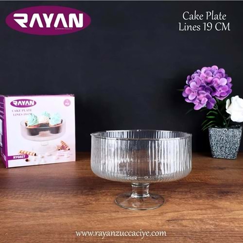 Rayan Cake Plate Lines 19 Cm Ayaklı Meyvelik (6 Paket)