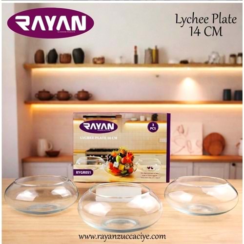 Rayan Lychee 3 Lü Plate 14 Cm Ayaklı Meyvelik (6 Paket)