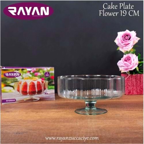 Rayan Cake Plate Flower 19 Cm Ayaklı Meyvelik (6 Paket)