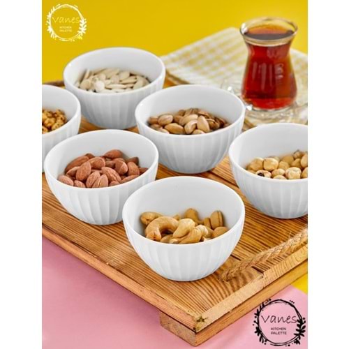 Vanes 3 Lü Porselen Çerezlik Kase (8 Paket)