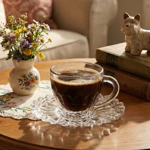 Elmas Braziliano Cam Kahve Takımı (6 Paket)
