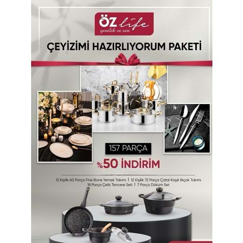 Özlife 157 Prç 4 Lü Çeyiz Paketi