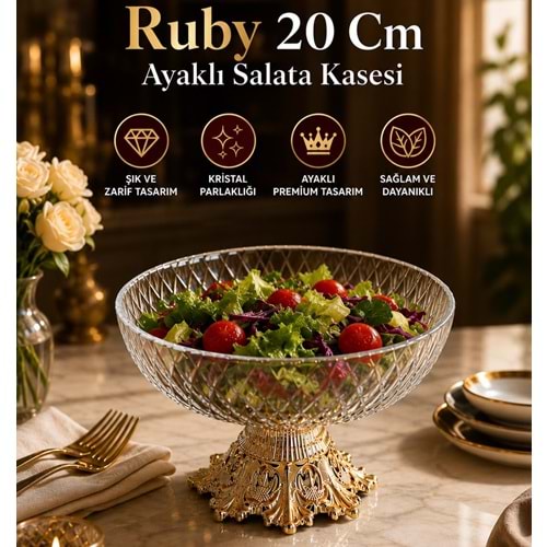 Vanes Rubby 20 Cm Gold Ayaklı Sunumluk