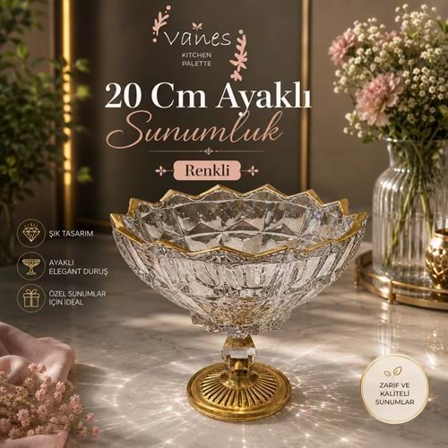 Vanes Valeska 20 Cm Ayaklı Sunumluk Renkli (4 Paket)