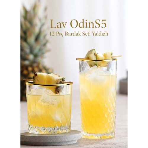 Lav Odins5 12 Prç Bardak Seti Yaldızlı (2 Paket)