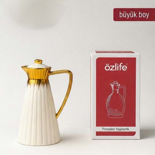 Özlife 9037 Porselen Büyük Boy Yağdanlık (12 Adet)