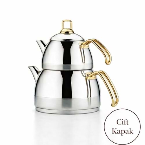 Özlife 165 Ela Aile Boy Gold Çaydanlık Takımı (6 Adet)