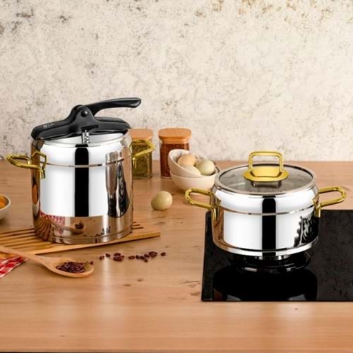 Özlife 4051 Nova 2 Li Gold Düdüklü Tencere seti (2 Adet)