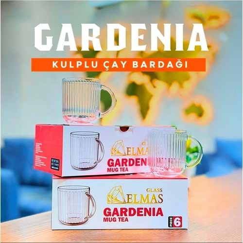 Elmas Gardenıa Kulplu Bardak (8 Paket)