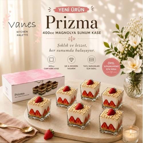Vanes Vns13878 Prizma 6 Lı Kare Kase (4 Paket)