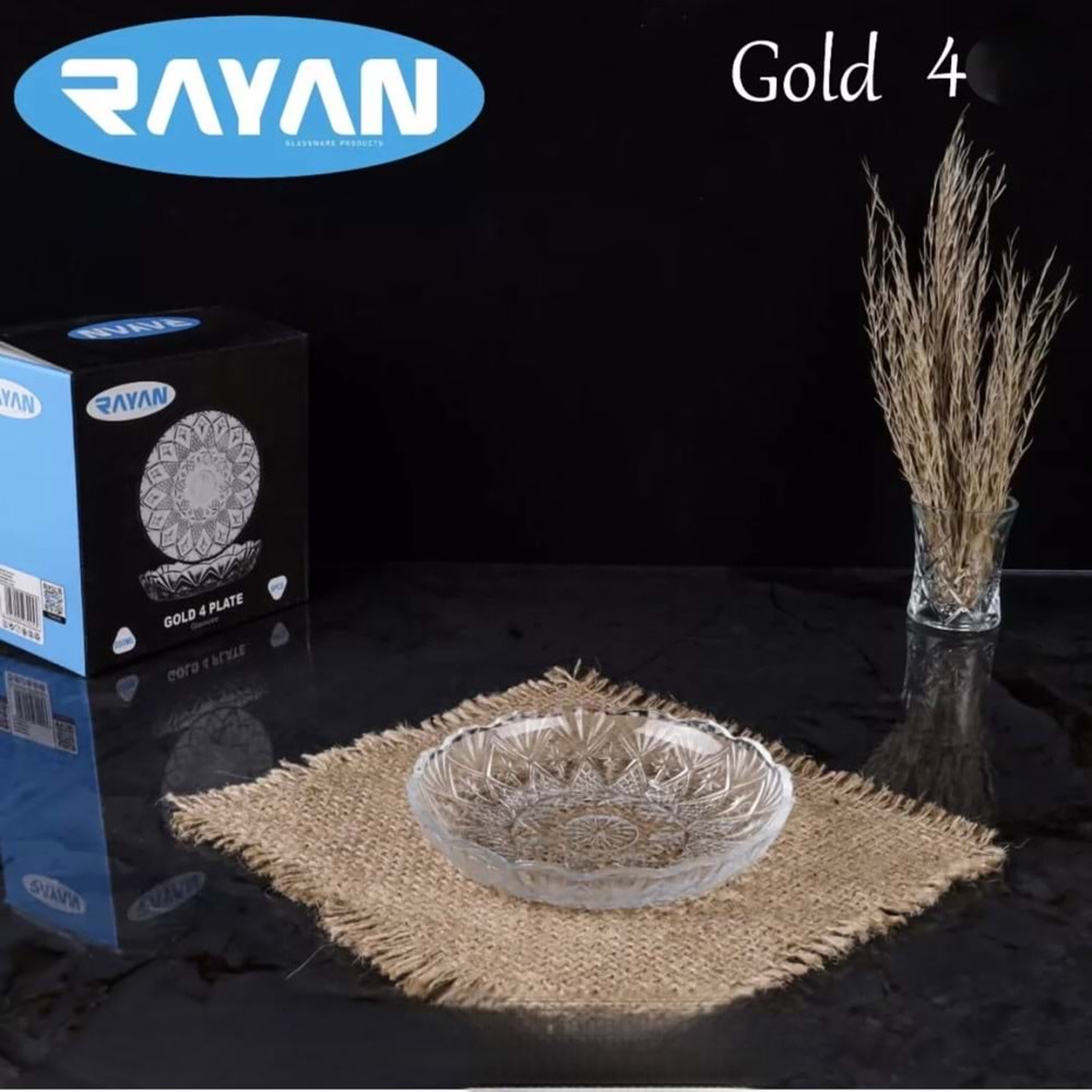 Rayan Gold 4 Kristal 6 Lı Tabak (12 Paket)