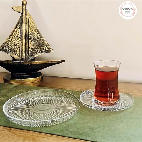 Vanes 306 18 Parça Majestic Çay Seti Şeffaf (4 Paket)