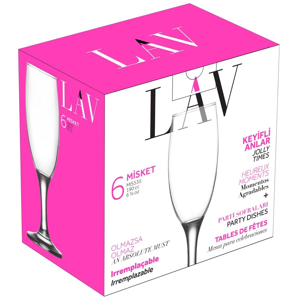 Lav Mis535A 3 Lü Ayaklı Bardak (8 Paket)