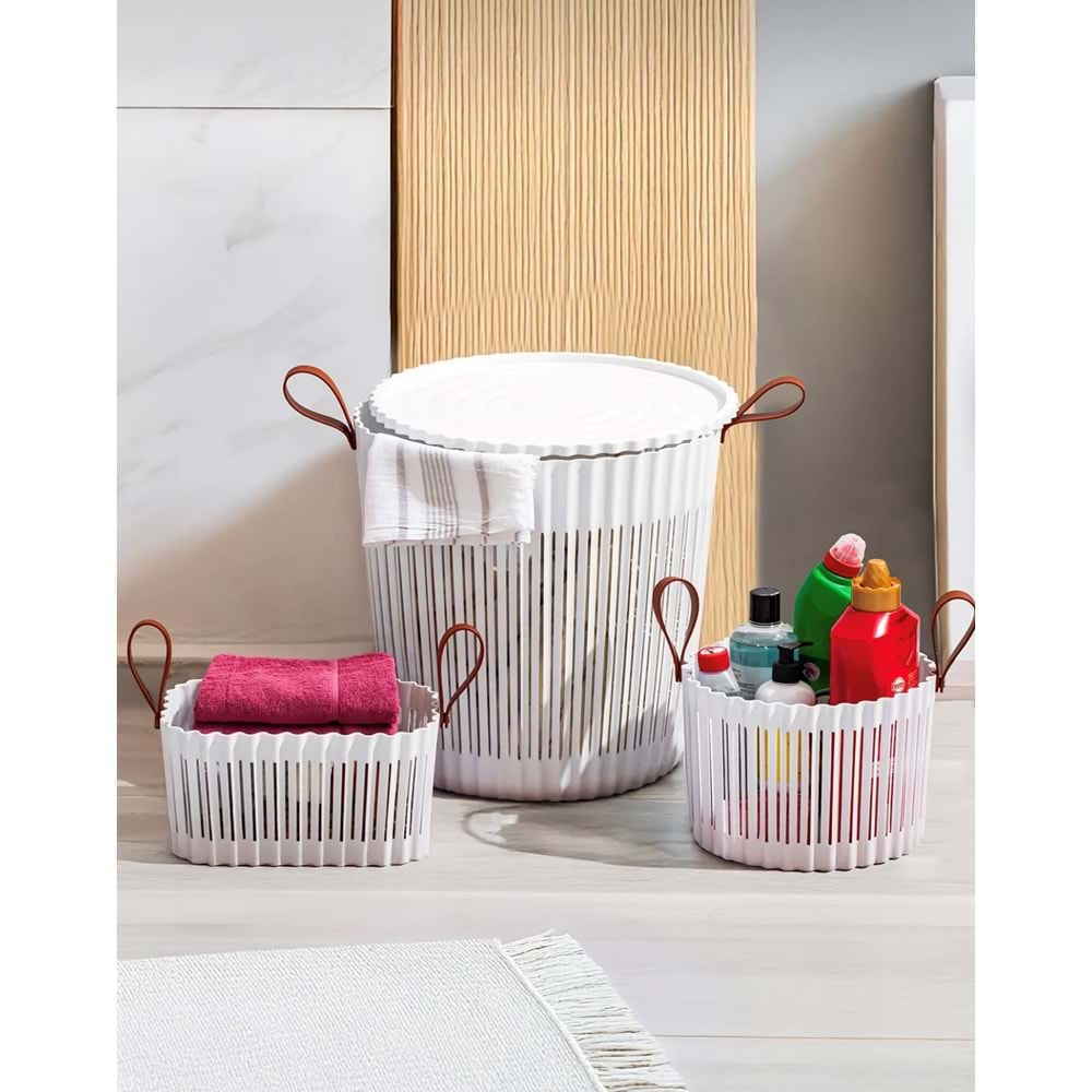 Porsima 4316 Beyaz 3 Lü Sepet