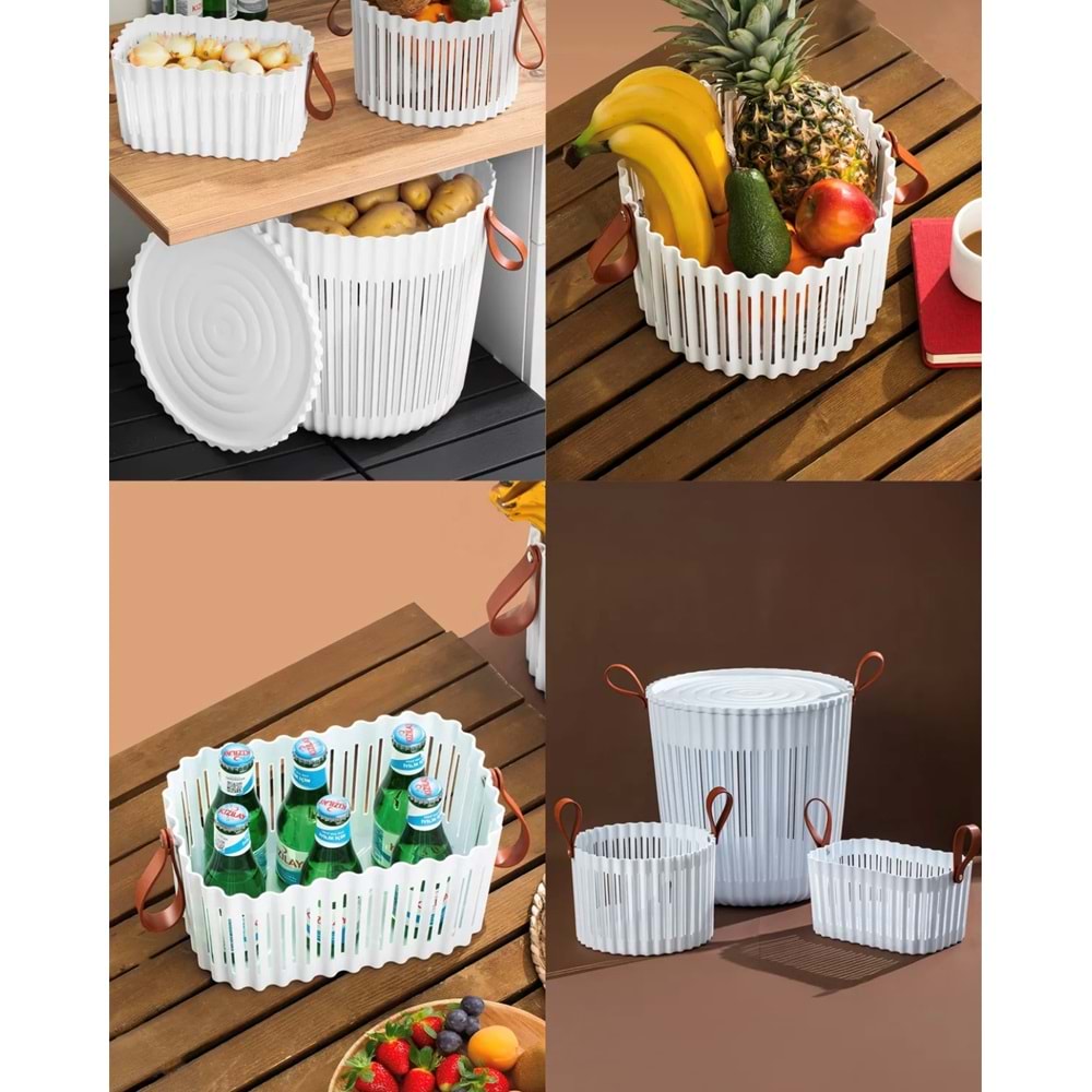 Porsima 4316 Beyaz 3 Lü Sepet