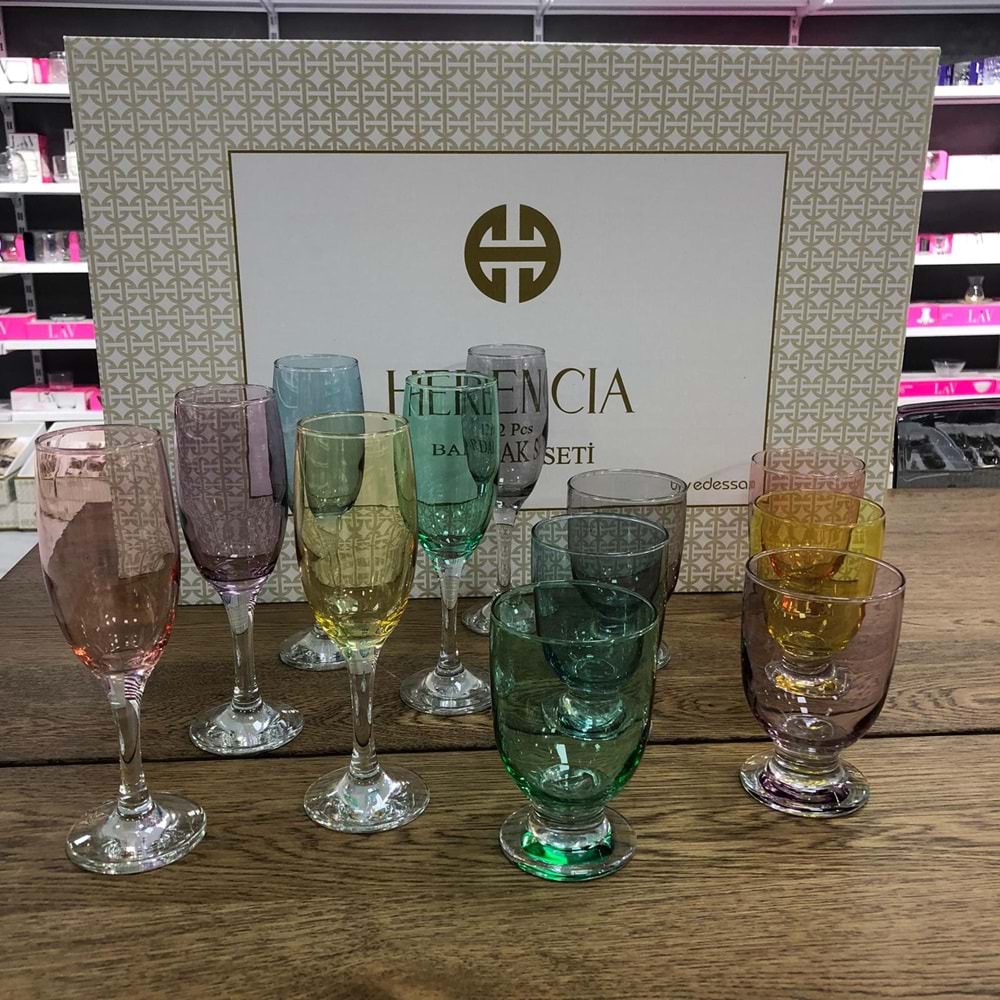 Herencıa Mis-Tog 12 Pcs Bardak Seti 6 Renk (4 Paket)