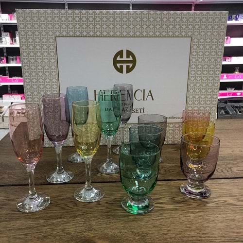 Herencıa Mis-Tog 12 Pcs Bardak Seti 6 Renk (4 Paket)