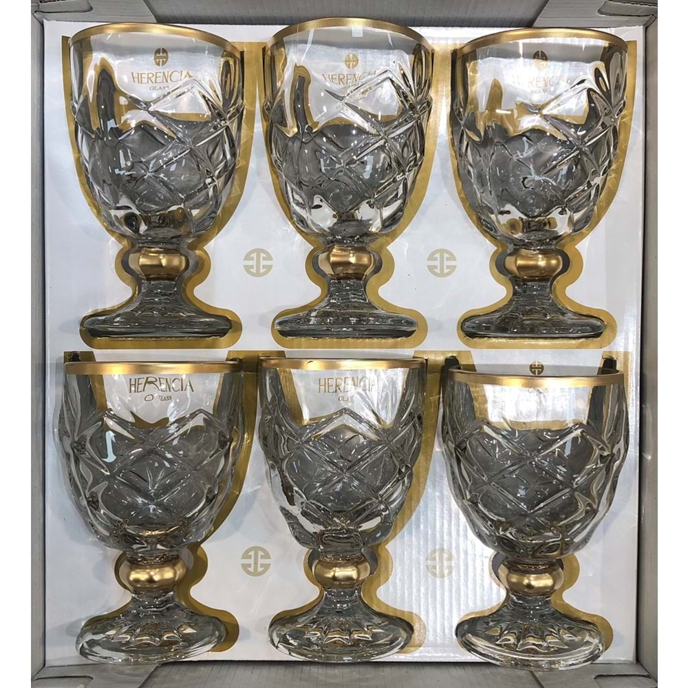 Herencıa Asude 6 Lı Kahve Yanı Bardak Ağız Gold (8 Paket)