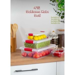 Org-466 Fresh Clink 4 Lü Saklama Kabı (12 Paket)