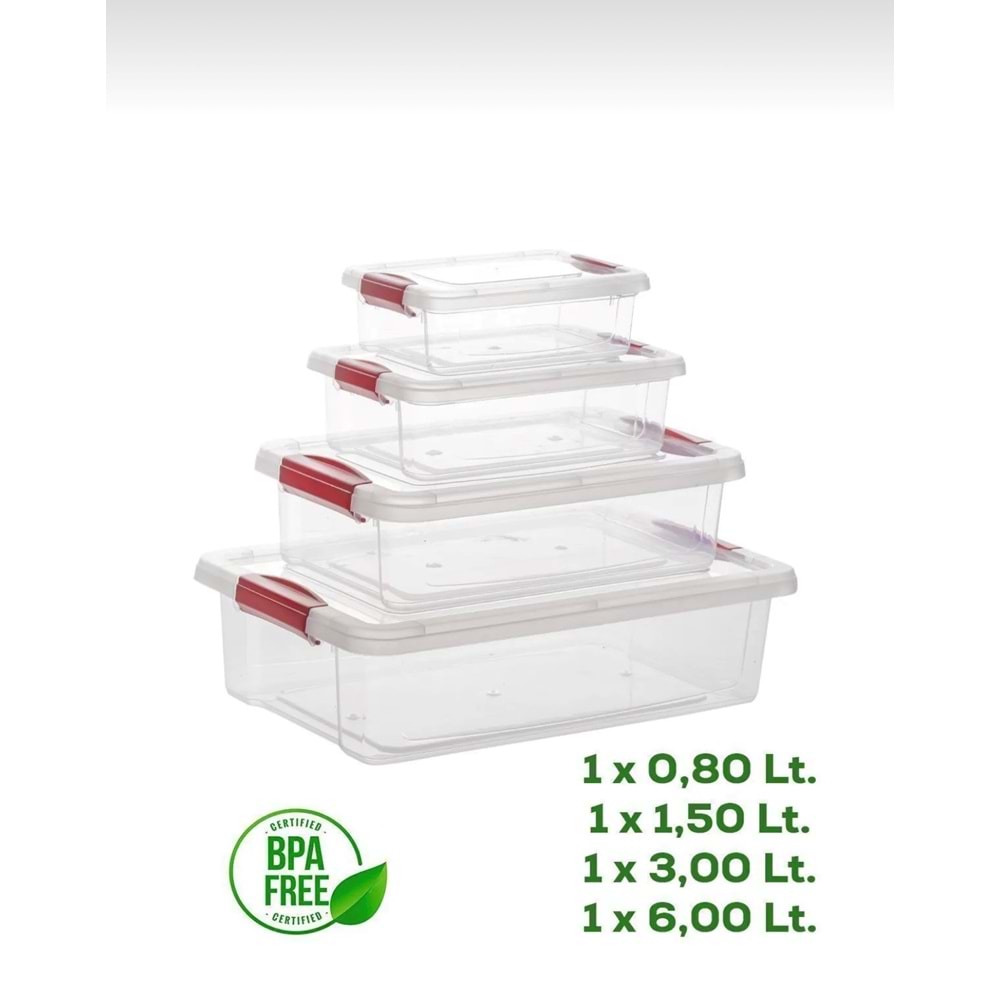 Org-466 Fresh Clink 4 Lü Saklama Kabı (12 Paket)
