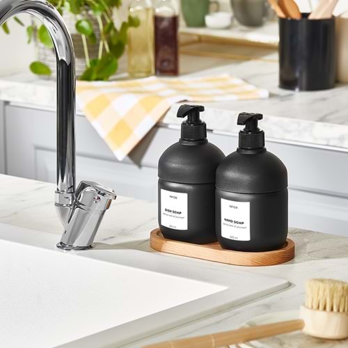 Qlux C-00527 Siyah Cool 2 Li Sıvı Sabunluk (1 Paket)