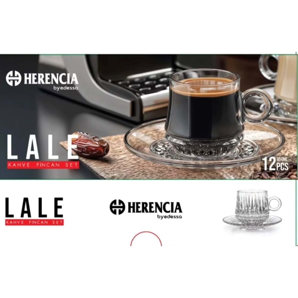 Herencıa Lale 12 Parça Kahve Fincanı Seti (4 Paket)