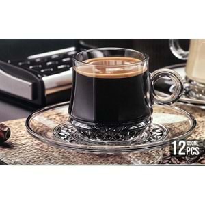 Herencıa Lale 12 Parça Kahve Fincanı Seti (4 Paket)