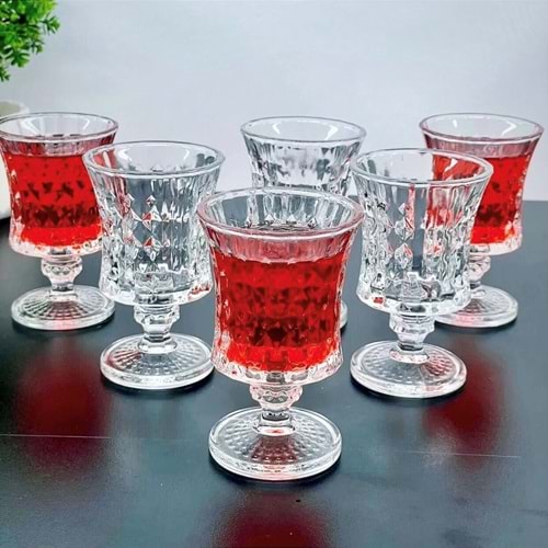 Herencıa Yasemin 6 Lı Ayaklı Kahve Yanı Bardak Şeffaf (6 Paket)