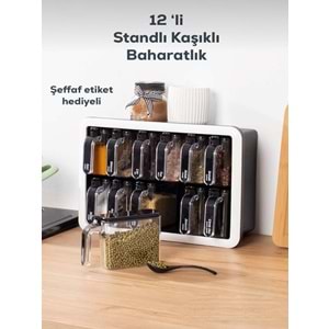 Porsima 1041 Siyah Beyaz 12 Li Klasik Baharatlık