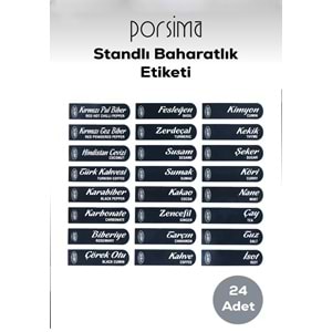 Porsima 1041 Siyah Beyaz 12 Li Klasik Baharatlık