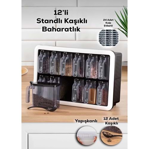 Porsima 1165 Siyah Beyaz 12 Li Random Baharatlık (1 Paket)