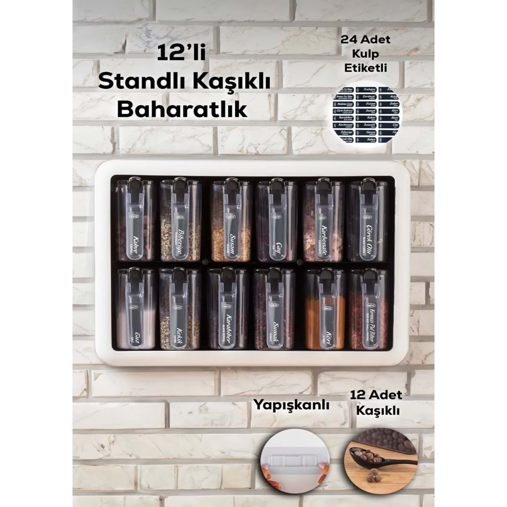 Porsima 1165 Siyah Beyaz 12 Li Random Baharatlık (1 Paket)