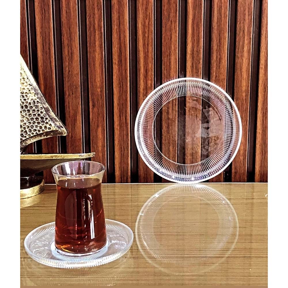 Vanes V327 18 Parça Sensu Çay Seti Şeffaf (4 Paket)