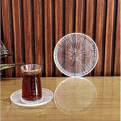 Vanes V327 18 Parça Linea Çay Seti Şeffaf (4 Paket)