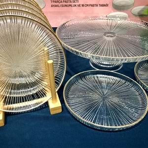 Vanes Linea 7 Parça Ayaklı Sunumluk Yaldızlı (4 Paket)