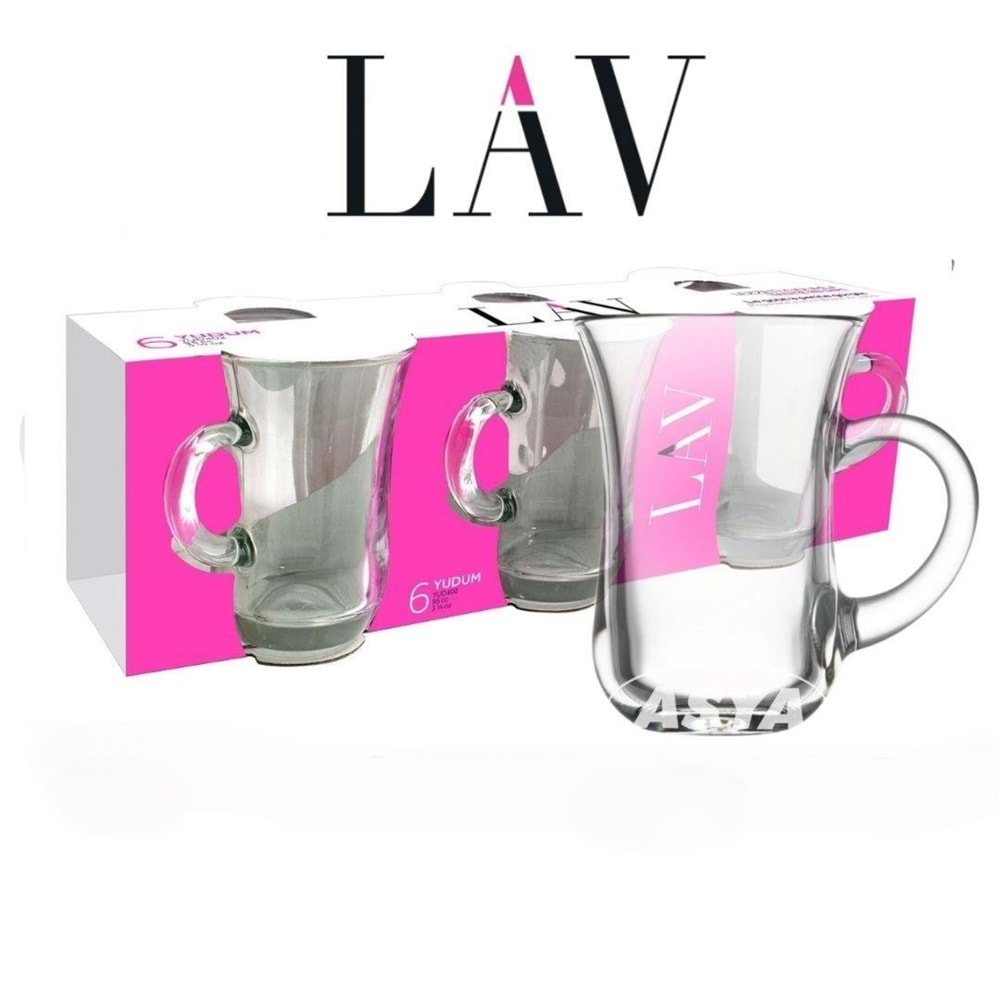 Lav Yud402A 3 Kulplu Çay Bardak (24 Paket)