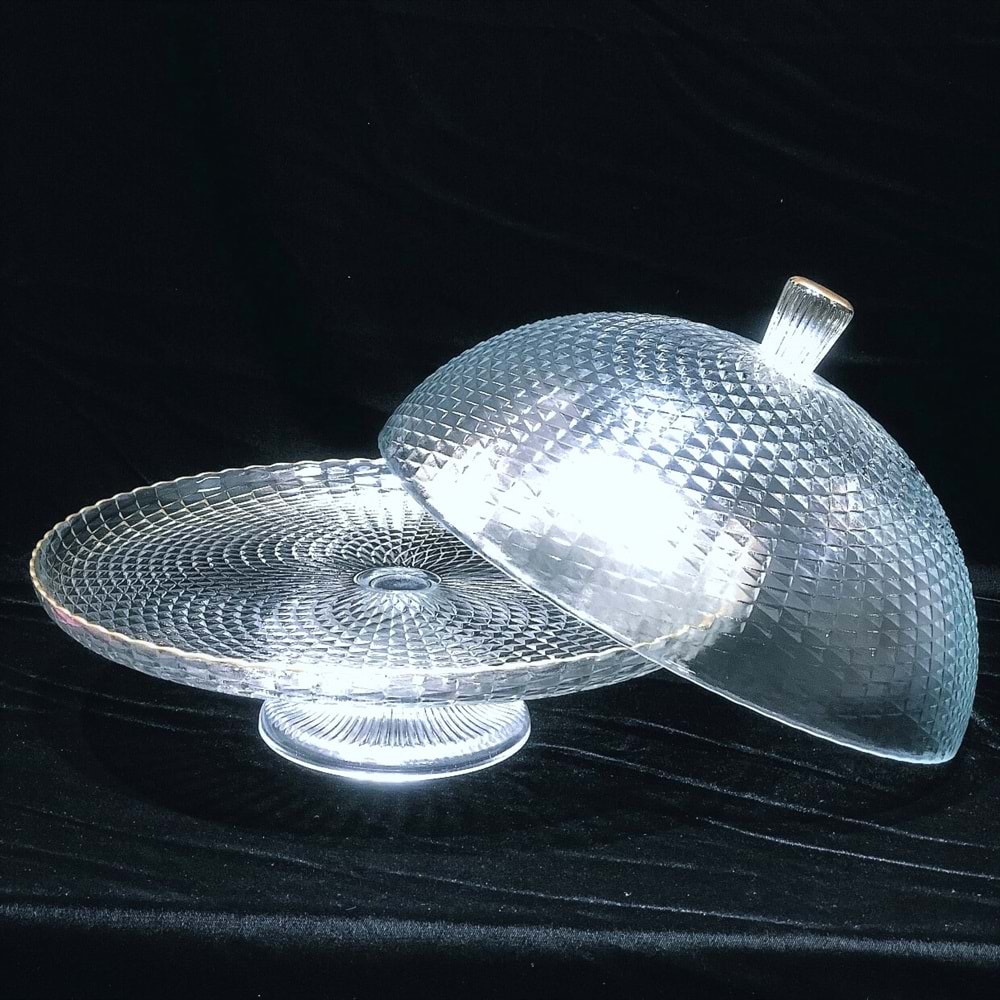 Vanes Aden 30 Cm Ayaklı Kek Fanusu Ağız Yaldız (4 Adet)