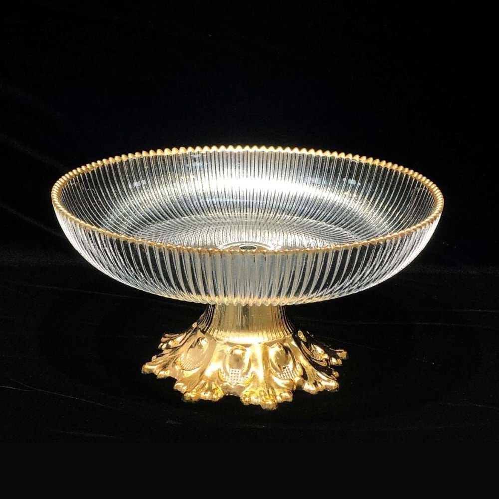 Vanes Soren 25 Cm Çiçek Ayaklı Meyvelik Yaldızlı (6 Paket)