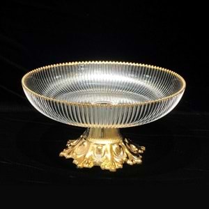 Vanes Soren 25 Cm Çiçek Ayaklı Meyvelik Yaldızlı (6 Paket)