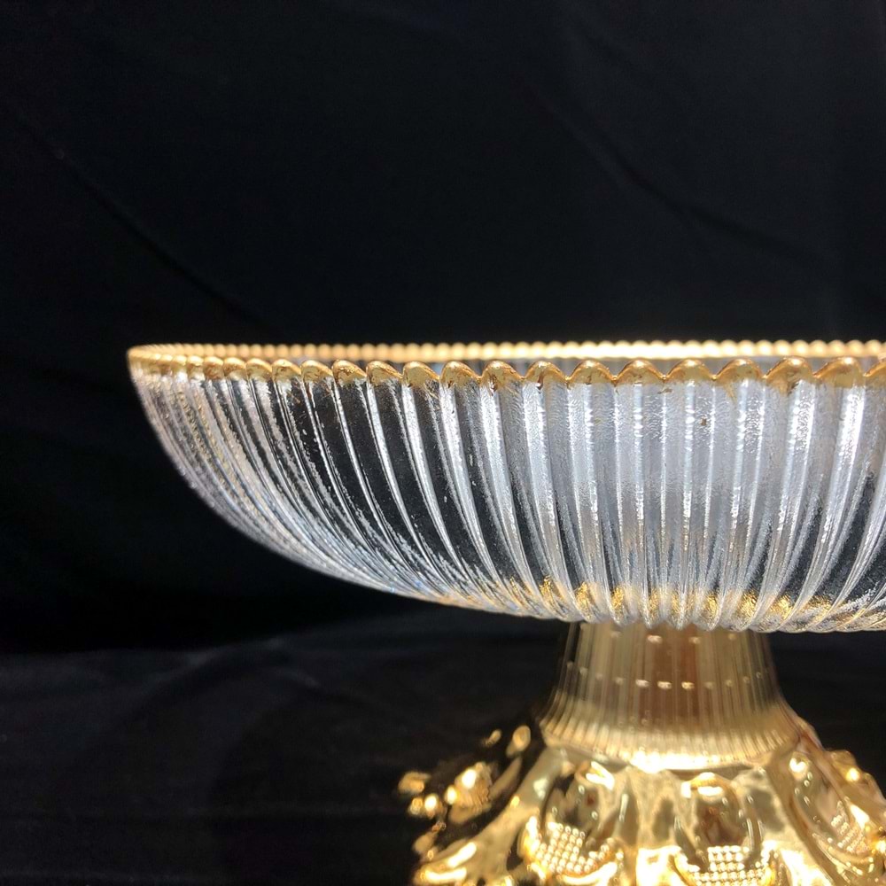 Vanes Soren 25 Cm Çiçek Ayaklı Meyvelik Yaldızlı (6 Paket)