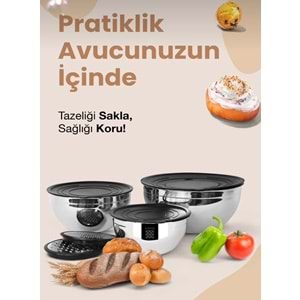 Sıla 9 Parça Rendeli Saklama Kabı (16/20/24 Cm)