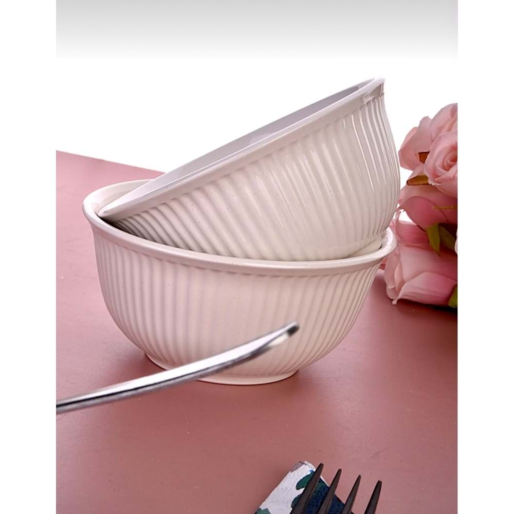 Seramik 12 Cm Çizgili Çorba Kasesi (36 Adet)