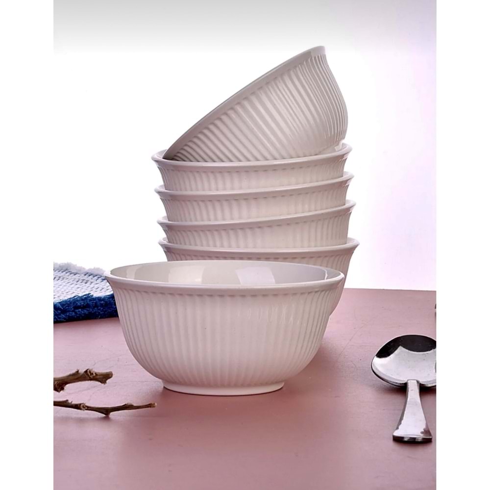 Seramik 12 Cm Çizgili Çorba Kasesi (36 Adet)
