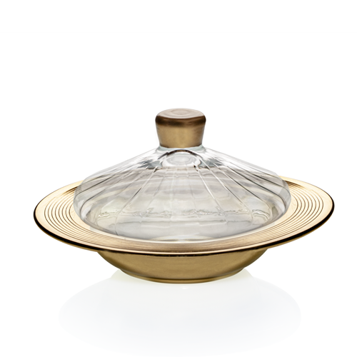 Sigma SGM08508 Majestic Metal Altın Cam Kapaklı Şekerlik (12 Paket)